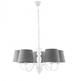 LAMPADARIO FAVOLA BIANCO 5XE14 56CM