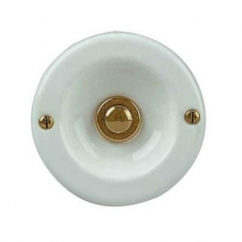 BUTTON 24V BRASS WHITE 70x28 mm