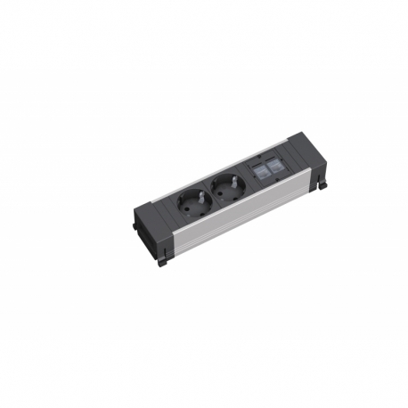 POWER FRAME, 2T SCHUKO + 2XRJ45 CAT5E