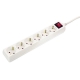 6 way socket outlet white, 1,4m H05VV-F 3G1,5 with