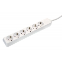 6 way socket outlet white, 3m 3G1,5 