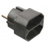 Euro-adapters, 2 way socket outlet black