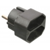 ADAPTADOR EURO, 2 BLOCO TOMADAS PRETO