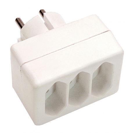 Euro-adapters, 3 way socket outlet white
