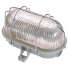 Oval Bulkhead bright grey 100W, zincked metal bask