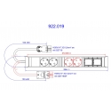 BLOCO UNIVERSAL 2x+2x SCHUKO + 2xESPAÇOS + 940.096