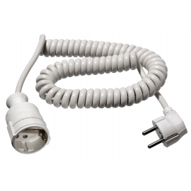 PVC Spiral cable extension H05VV-F 3G1,5 white exp