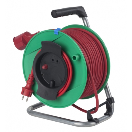 Safety extension reel 230mmØ 25m H05RR-F3G1,5 red 