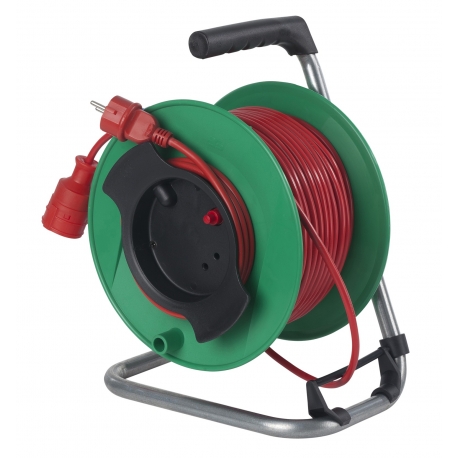 Safety extension reel 230mmØ 25m H05VV-F 3G1,5 red