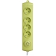 GREEN MULTIPLE SOCKET 4x Schuko + SWITCH 1,4m