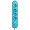 BLOCO TOMADAS TURQUESA 4x Schuko + INT 1,4 MT CABO