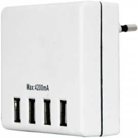 CARREGADOR 4x PORTAS USB 4800mA