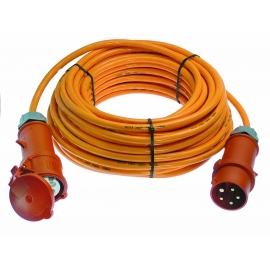 CEE-polyurethane cable extension 16A, 11Kw 25m H07