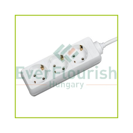MULTIPLE SOCKET OUTLET 3x SCHUKO 3G1.5mm 5m CABLE