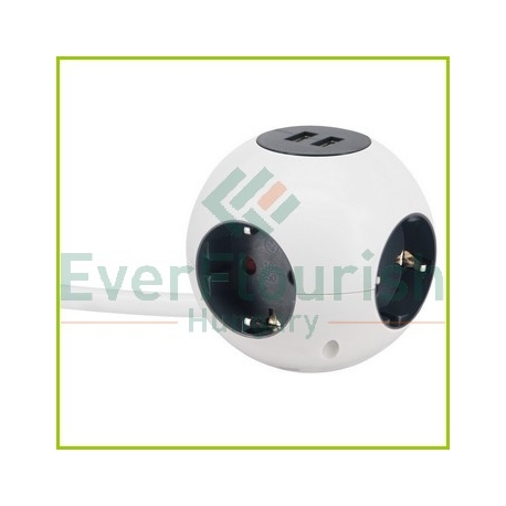 POWER GLOBE 4x SCHUKO + 2x USB 16A 250V