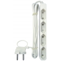 4X EURO SOCKET OUTLET WHITE