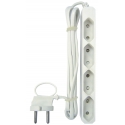 BLOCO TOMADAS BRANCO 4x EURO 1,5m