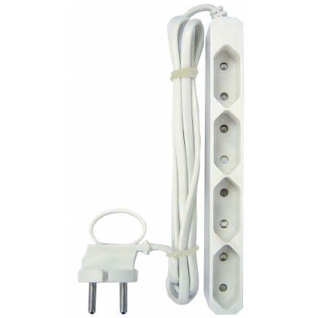 4X EURO SOCKET OUTLET WHITE