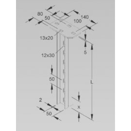 SUPORTE DUPLO VERTICAL HDUF 50/500