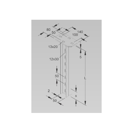 SUPORTE DUPLO VERTICAL HDUF 50/500