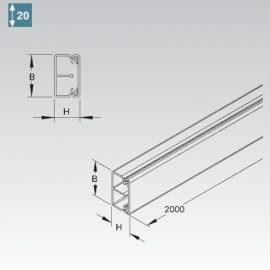 CALHA TECNICA 2MM COMP 18X30MM