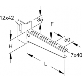 SUPORTE SIMPLES HORIZONTAL KTU 200