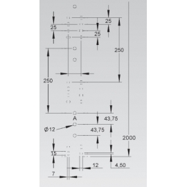 CALHA METALICA C/TAMPA 100x100x2000 MM