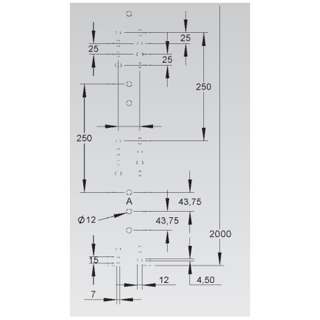 CALHA METALICA C/TAMPA 100x100x2000 MM